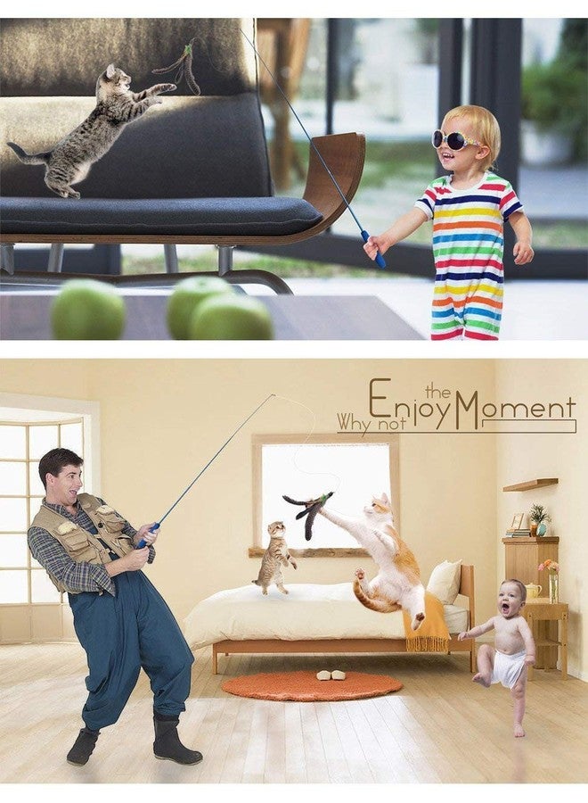 PETS EMPIRE Cat Wand, Interactive Feather Toy, Wild Refill on Retractable Stick, Fun Catcher Teaser Suitable Exercise Your Kitten to Make Pet Happy -1 Piece Color May Vary - Image 5
